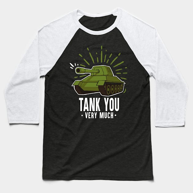 Tank you - Jokey Funny Quote - Thank You Pun Baseball T-Shirt by BlancaVidal